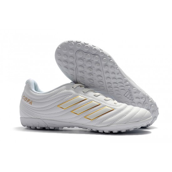 Kopačky Adidas Copa 19.4 TF Bílý Zlatý 