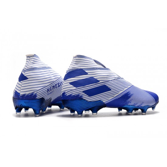 Kopačky Adidas Nemeziz 19 FG Bílý Modrý