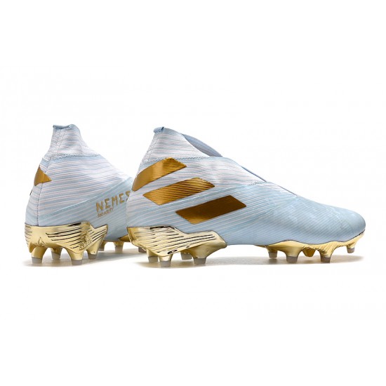 Kopačky Adidas Nemeziz 19 FG Bílý Zlatý