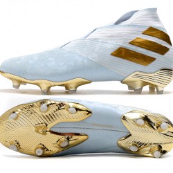 Kopačky Adidas Nemeziz 19 FG Bílý Zlatý