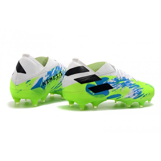 Kopačky Adidas Nemeziz 19.1 FG Bílý Zelená Modrý