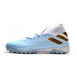 Kopačky Adidas Nemeziz 19.3 TF MD Bílý Modrý Zlatý