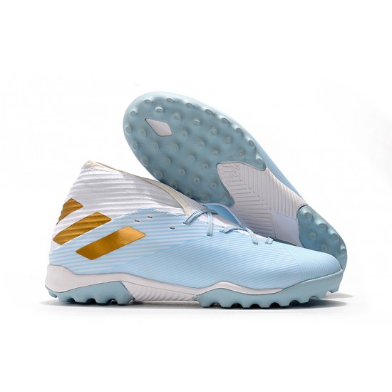 Kopačky Adidas Nemeziz 19.3 TF MD Bílý Modrý Zlatý