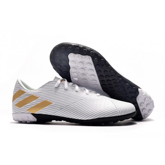 Kopačky Adidas Nemeziz 19.4 TF Bílý Zlatý