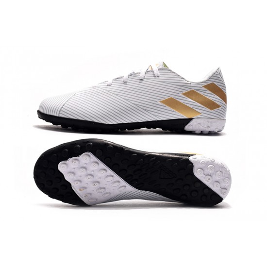 Kopačky Adidas Nemeziz 19.4 TF Bílý Zlatý