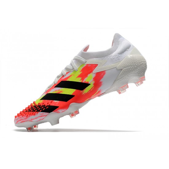 Kopačky Adidas Predator Mutator 20.1 Low FG - Bílý oranžový Černá