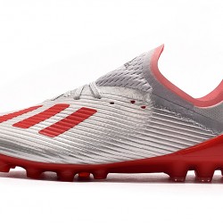 Kopačky Adidas X 19.1 AG Stříbrný Červené