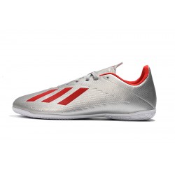 Kopačky Adidas X 19.4 IC Stříbrný Červené