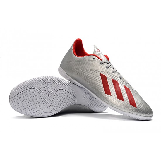 Kopačky Adidas X 19.4 IC Stříbrný Červené