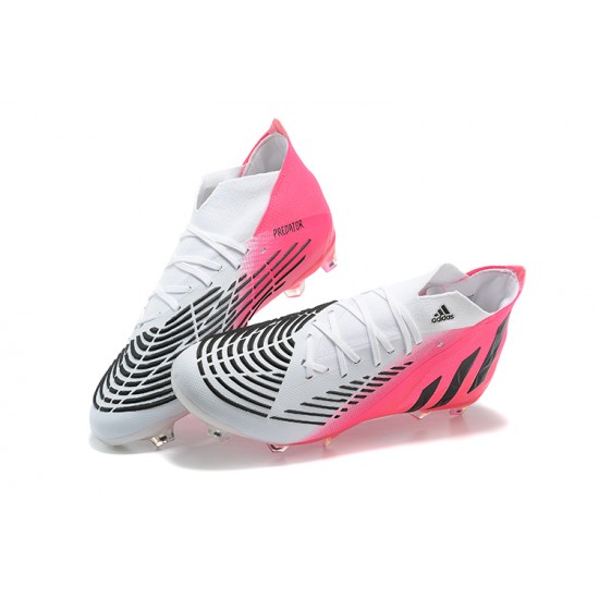 Kopačky Adidas Predator Edge Geometric 1 FG Bílý Černá Růžový High-top