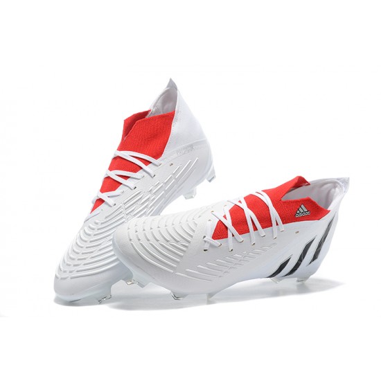 Kopačky Adidas Predator Edge Geometric 1 FG Bílý Červené Černá High-top