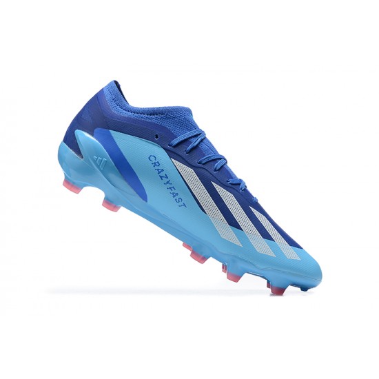 Kopačky Adidas x23 crazyfast 1 FG Modrý LightModrý Bílý Růžový Low-top