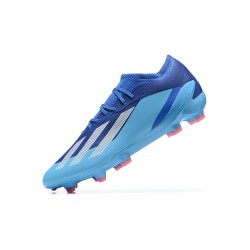 Kopačky Adidas x23 crazyfast 1 FG Modrý LightModrý Bílý Růžový Low-top