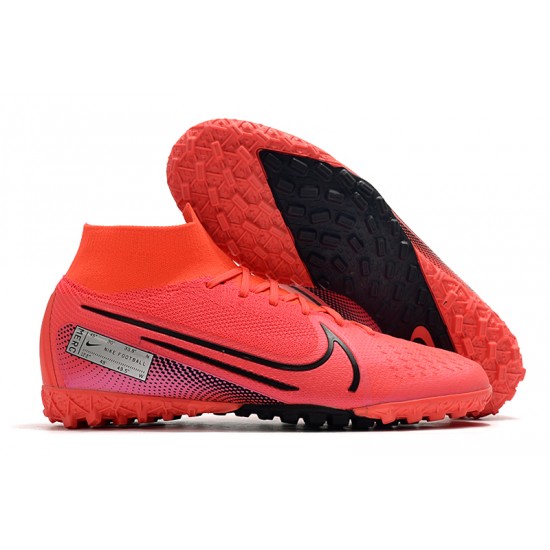 2020 Kopačky Nike Mercurial Superfly 7 Elite MDS TF Flyknit Červené Stříbrný