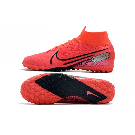 2020 Kopačky Nike Mercurial Superfly 7 Elite MDS TF Flyknit Červené Stříbrný