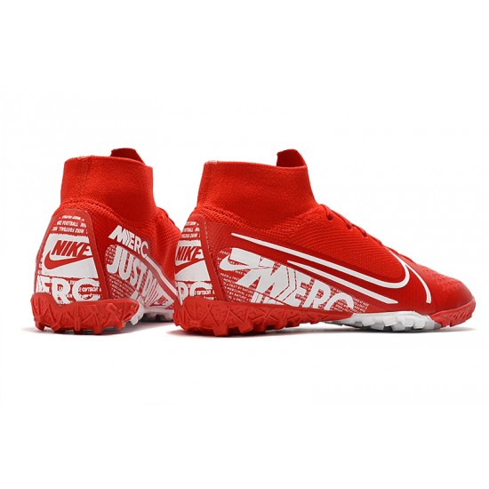 2020 Kopačky Nike Mercurial Superfly 7 Elite MDS TF Flyknit Červené Bílý