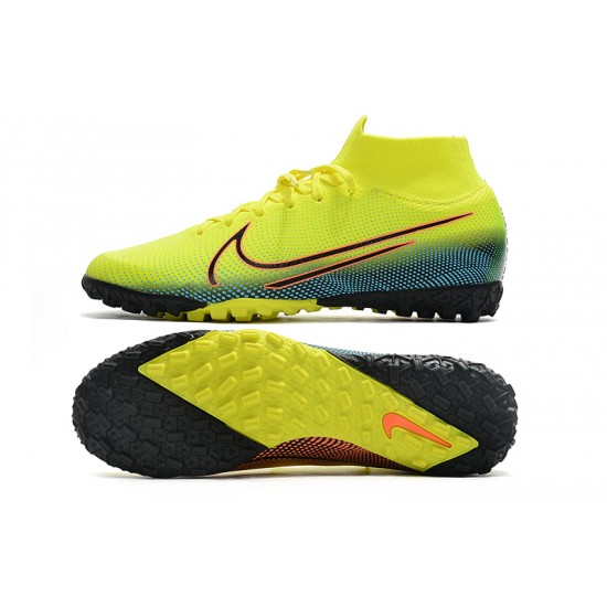 2020 Kopačky Nike Mercurial Superfly 7 Elite MDS TF Flyknit Žlutá Modrý