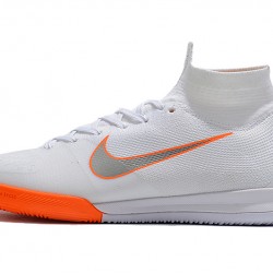 Kopačky Nike SuperflyX 6 Elite IC Bílý oranžový Stříbrný