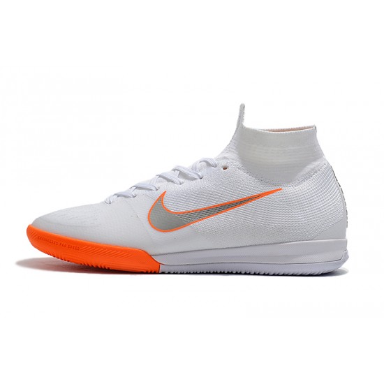 Kopačky Nike SuperflyX 6 Elite IC Bílý oranžový Stříbrný