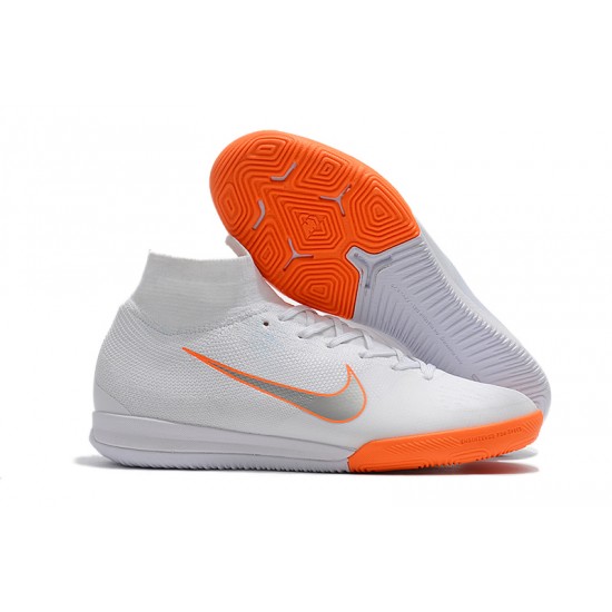 Kopačky Nike SuperflyX 6 Elite IC Bílý oranžový Stříbrný