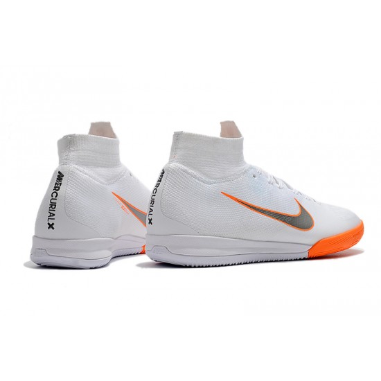 Kopačky Nike SuperflyX 6 Elite IC Bílý oranžový Stříbrný