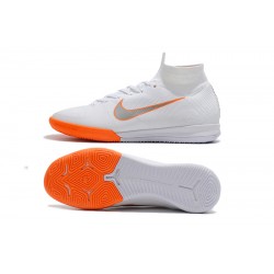 Kopačky Nike SuperflyX 6 Elite IC Bílý oranžový Stříbrný