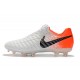 Kopačky Nike Flyknit Tiempo Legend VII FG Bílý oranžový Černá