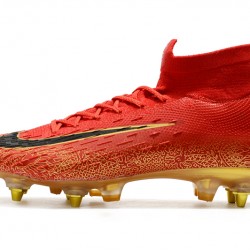 Kopačky Nike Mercurial  Superfly VI Elite CR7 SG AC Flyknit 360 Červené Zlatý