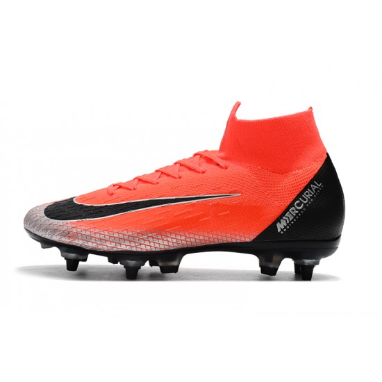 Kopačky Nike Mercurial  Superfly VI Elite CR7 SG AC Flyknit 360 Červené Stříbrný