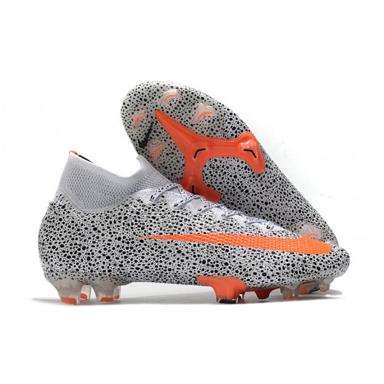 Kopačky Nike Mercurial Superfly 7 Elite  Safari SE FG - Bílý Černá oranžový