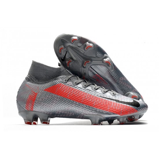 Kopačky Nike Mercurial Superfly 7 Elite FG MetVšechnoic Gray Červené