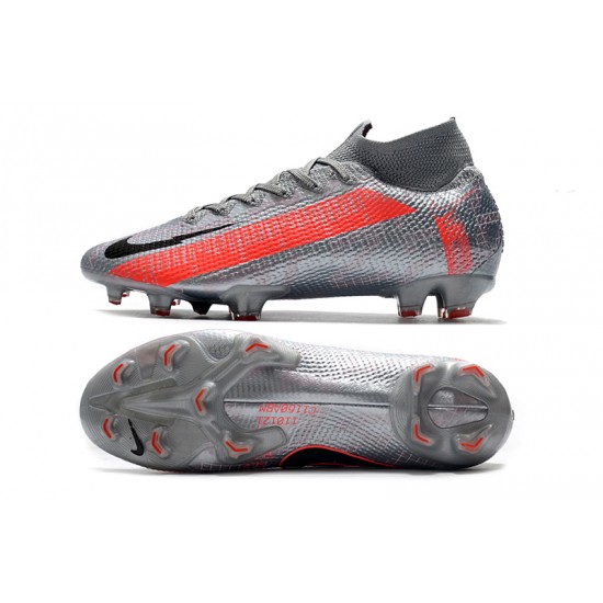 Kopačky Nike Mercurial Superfly 7 Elite FG MetVšechnoic Gray Červené