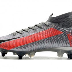 Kopačky Nike Mercurial Superfly 7 Elite Flyknit 360 SG-PRO AC MetVšechnoic Stříbrný Červené