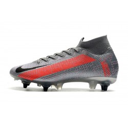 Kopačky Nike Mercurial Superfly 7 Elite Flyknit 360 SG-PRO AC MetVšechnoic Stříbrný Červené