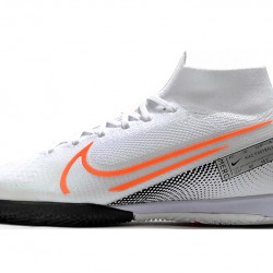 Kopačky Nike Mercurial Superfly 7 Elite MDS IC Flyknit Bílý Stříbrný