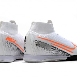 Kopačky Nike Mercurial Superfly 7 Elite MDS IC Flyknit Bílý Stříbrný