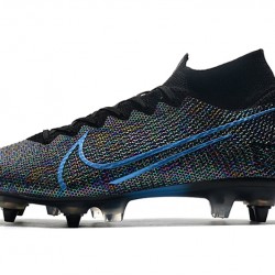 Kopačky Nike Mercurial Superfly 7 Elite SG-PRO AC Flyknit 360 Černá Modrý Nachový