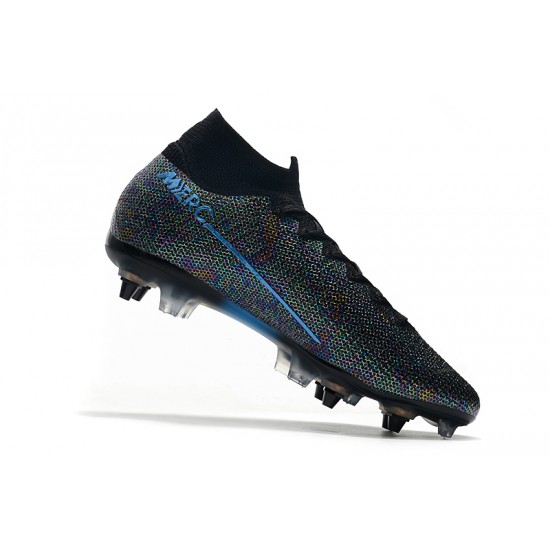 Kopačky Nike Mercurial Superfly 7 Elite SG-PRO AC Flyknit 360 Černá Modrý Nachový