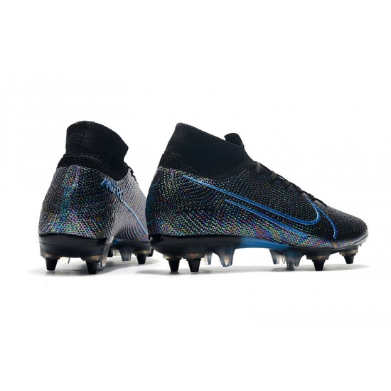 Kopačky Nike Mercurial Superfly 7 Elite SG-PRO AC Flyknit 360 Černá Modrý Nachový