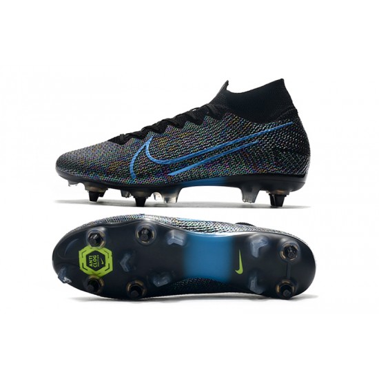 Kopačky Nike Mercurial Superfly 7 Elite SG-PRO AC Flyknit 360 Černá Modrý Nachový