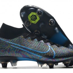 Kopačky Nike Mercurial Superfly 7 Elite SG-PRO AC Flyknit 360 Černá Modrý Nachový