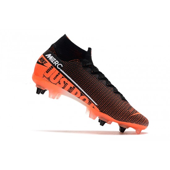 Kopačky Nike Mercurial Superfly 7 Elite SG-PRO AC Flyknit 360 Černá oranžový