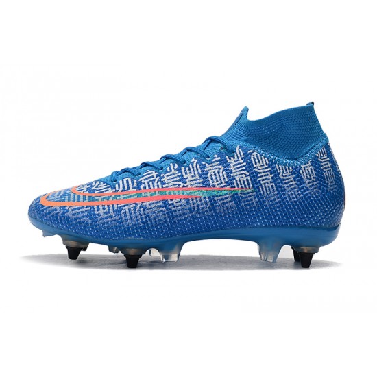 Kopačky Nike Mercurial Superfly 7 Elite SG-PRO AC Flyknit 360 Modrý