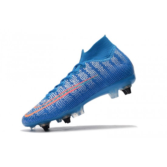 Kopačky Nike Mercurial Superfly 7 Elite SG-PRO AC Flyknit 360 Modrý