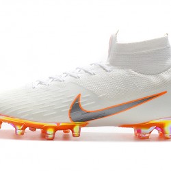 Kopačky Nike Mercurial Superfly VI 360 Elite AG Bílý Stříbrný oranžový