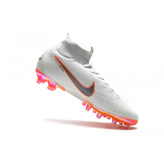 Kopačky Nike Mercurial Superfly VI 360 Elite AG Bílý Stříbrný oranžový