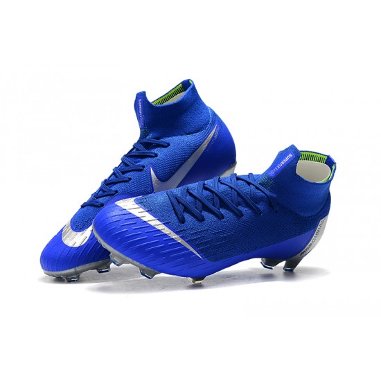 Kopačky Nike Mercurial Superfly VI 360 Elite FG MetVšechnoic Modrý Stříbrný