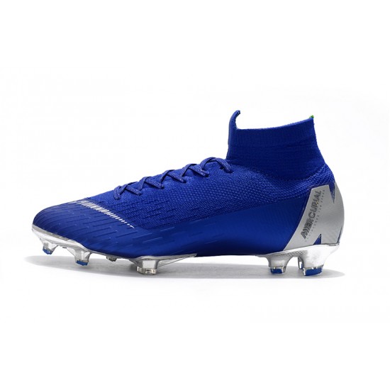 Kopačky Nike Mercurial Superfly VI 360 Elite FG MetVšechnoic Stříbrný Královská modrá