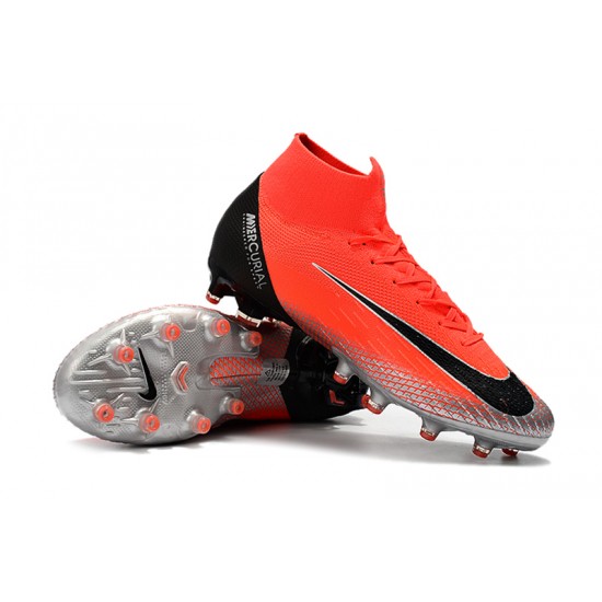 Kopačky Nike Mercurial Superfly VI Elite CR7 AG Červené Stříbrný