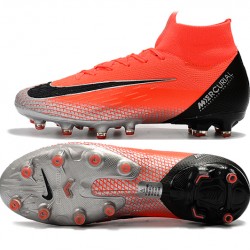 Kopačky Nike Mercurial Superfly VI Elite CR7 AG Červené Stříbrný